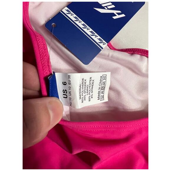 Pink NWT Push-Up Cut-Out High-Waist Monokini Swimsuit Size 6 - Picture 9 of 13